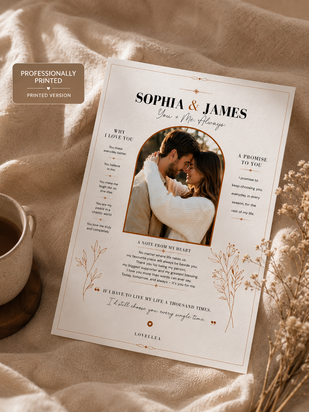 Personalised Couple Love Letter Keepsake
