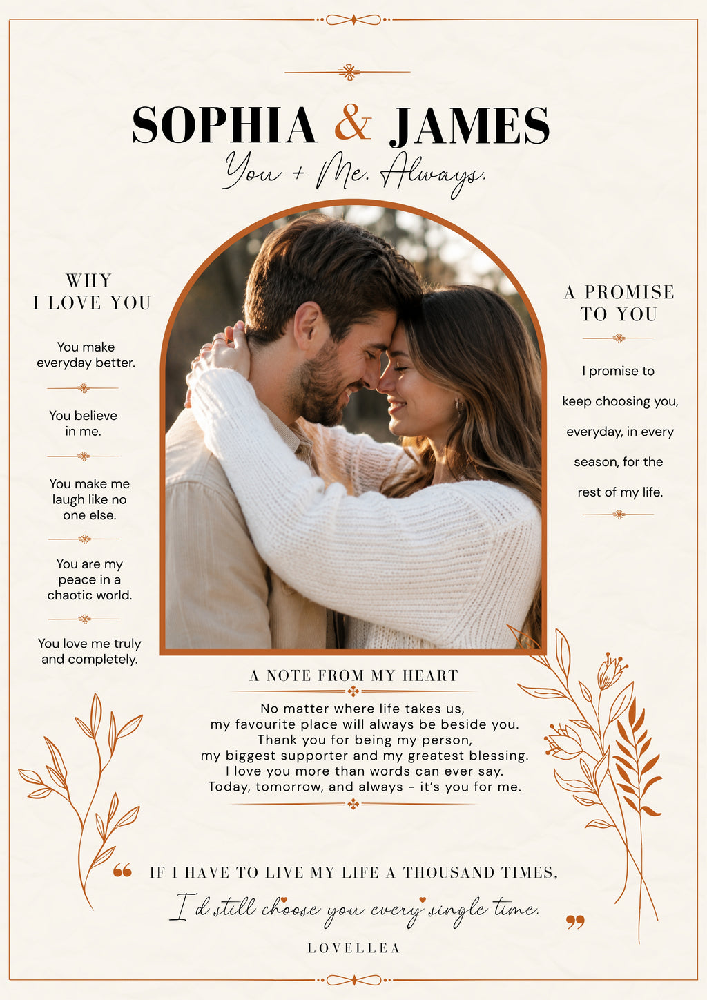 Personalised Couple Love Letter Keepsake